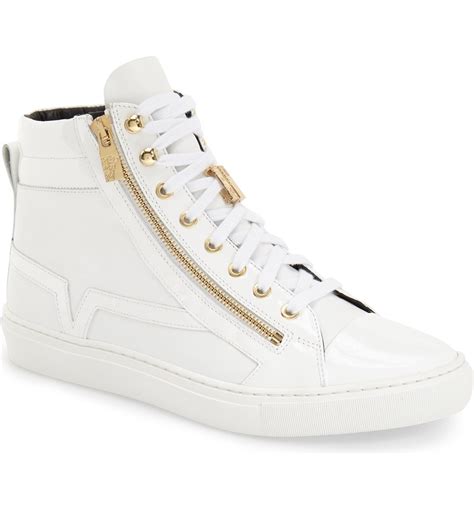 versace men's high top shoes|Versace zipped high top sneakers.